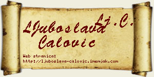 LJuboslava Ćalović vizit kartica